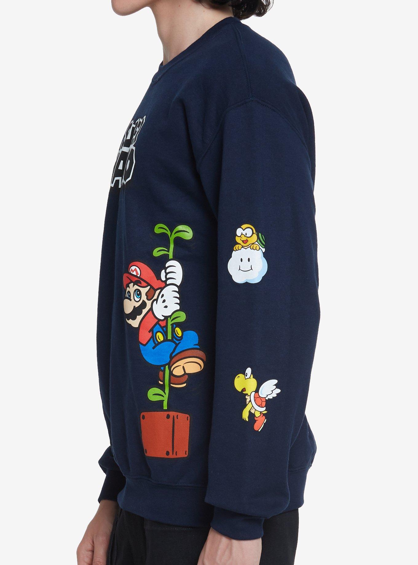 Super Mario Icons & Characters Navy Sweatshirt, NAVY, alternate