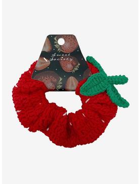 Sweet Society Crochet Strawberry Scrunchie, , hi-res