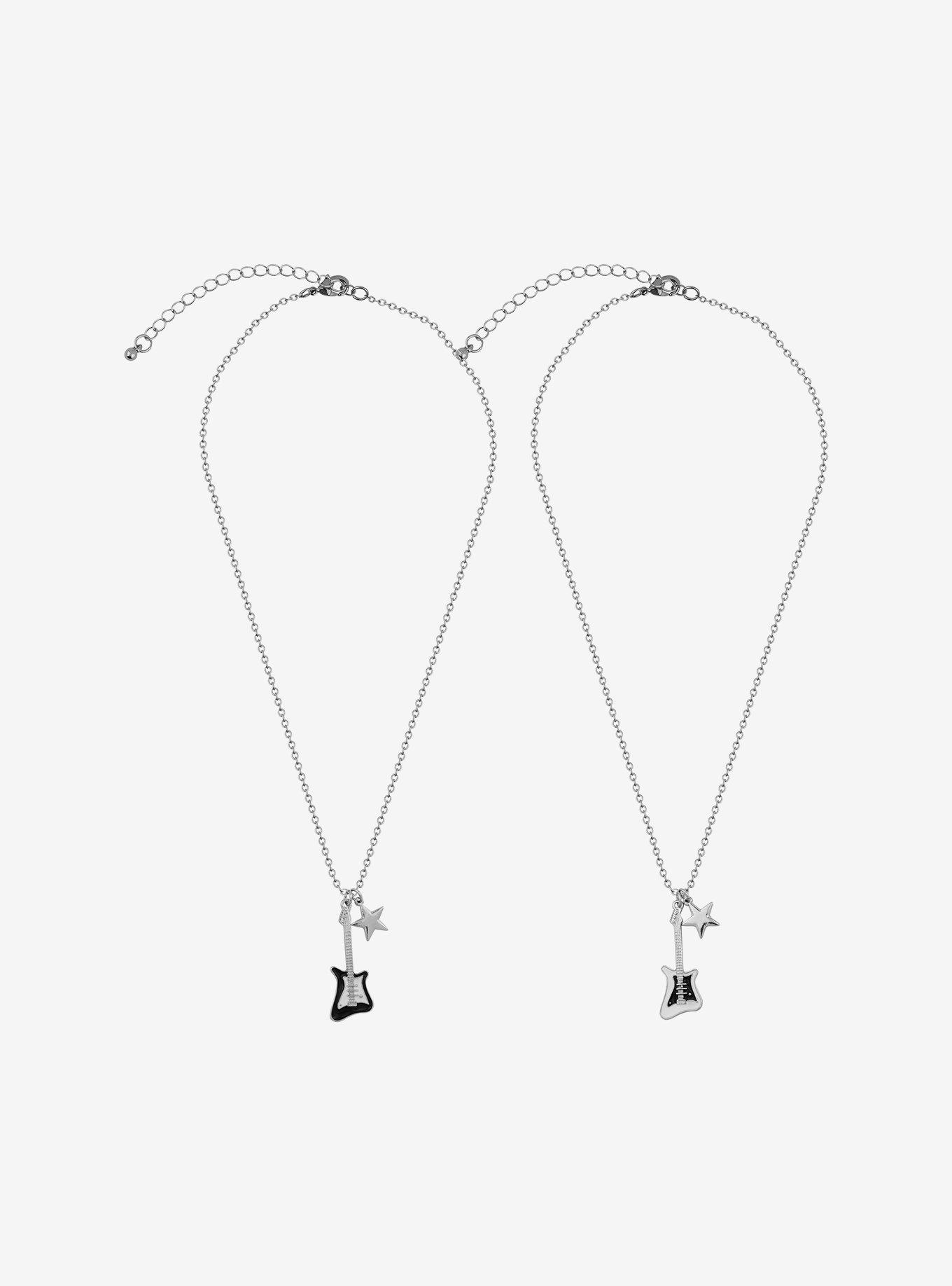 Social Collision Guitar Star Best Friend Necklace Set, , alternate