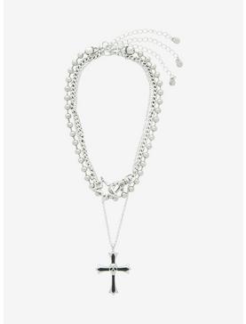 Social Collision Cross Star Ball Chain Necklace Set, , hi-res