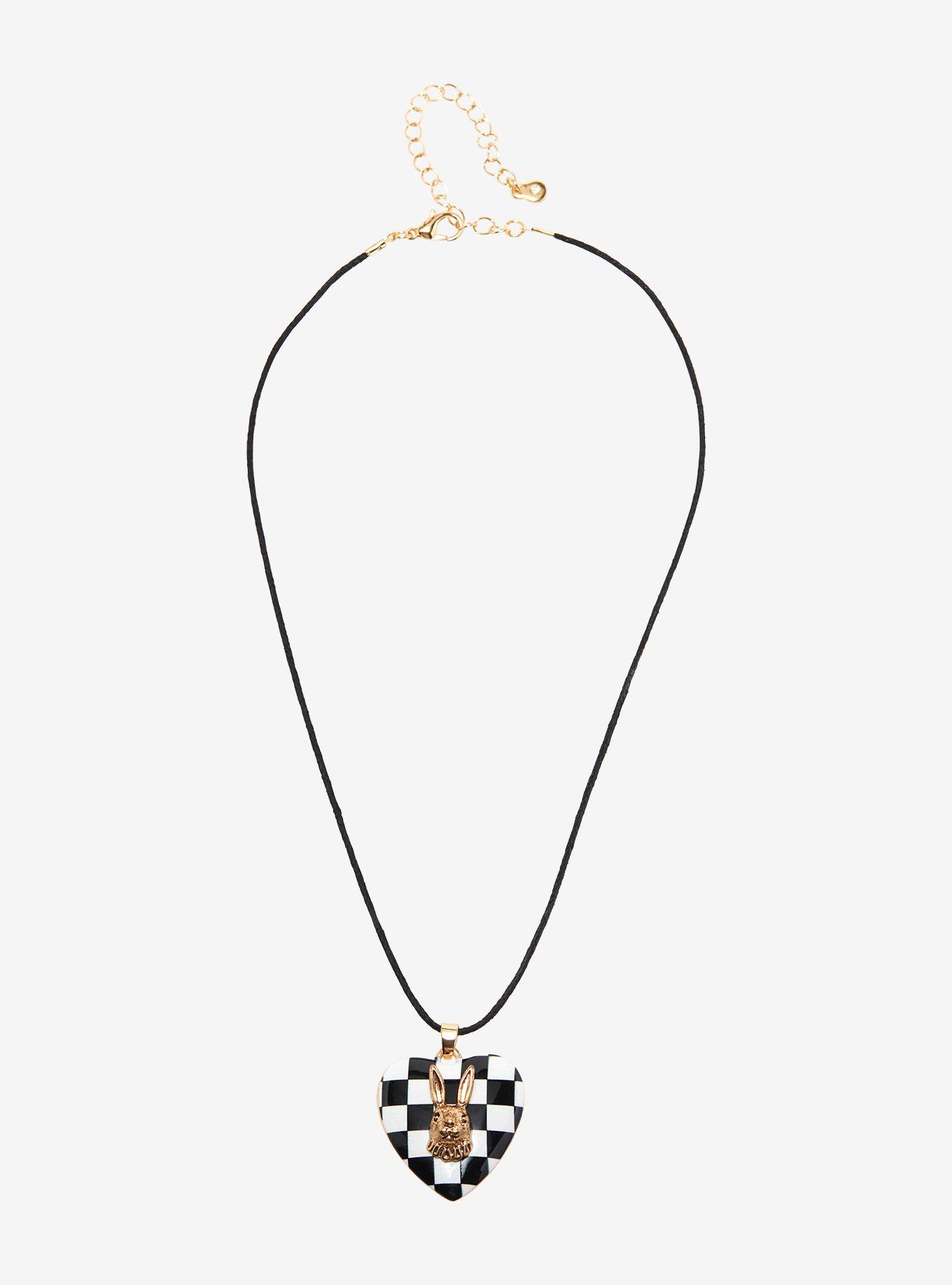 Thorn & Fable Checker Rabbit Guitar Pick Necklace, , alternate