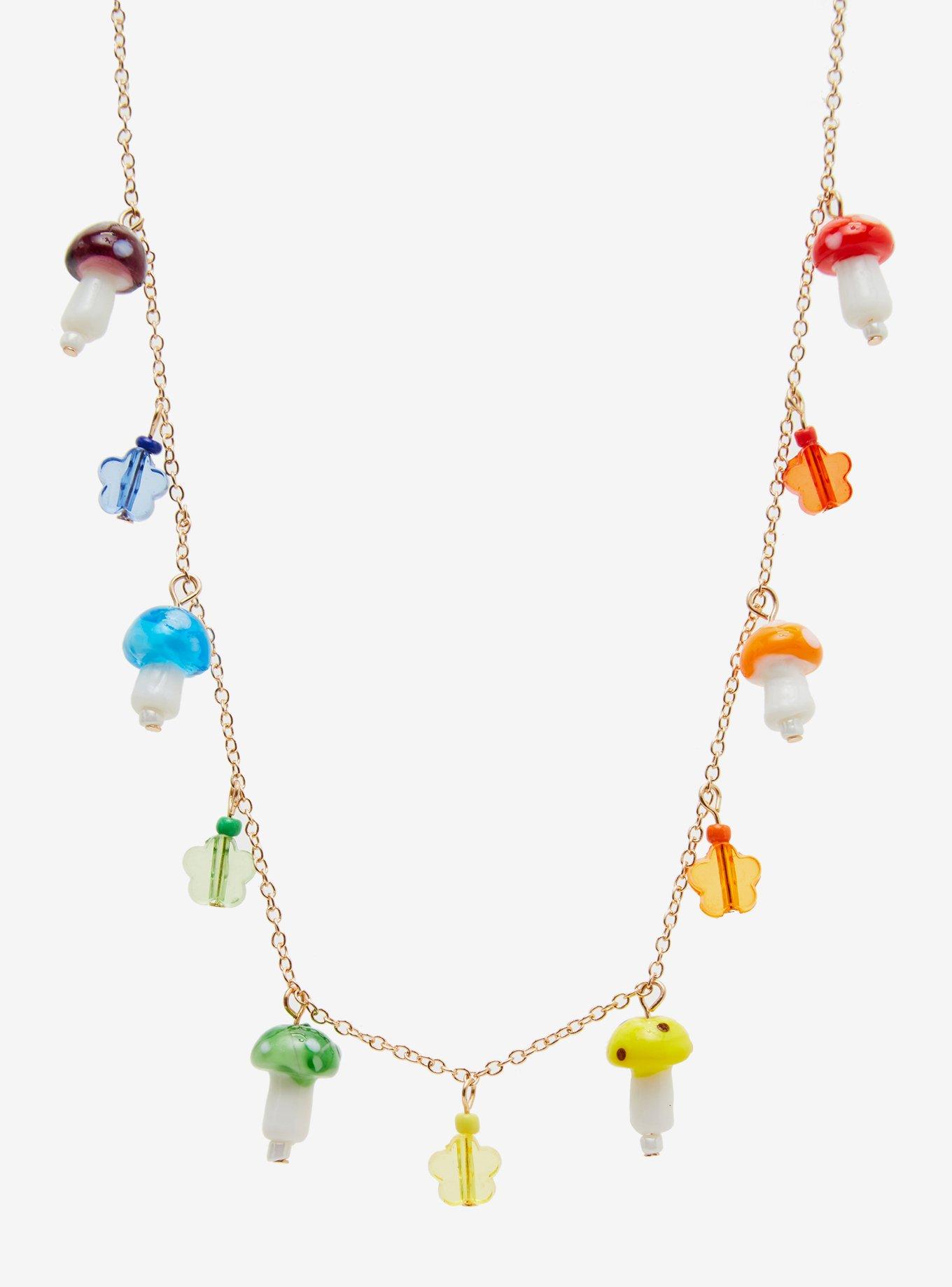 Thorn & Fable Rainbow Mushroom Necklace, , hi-res