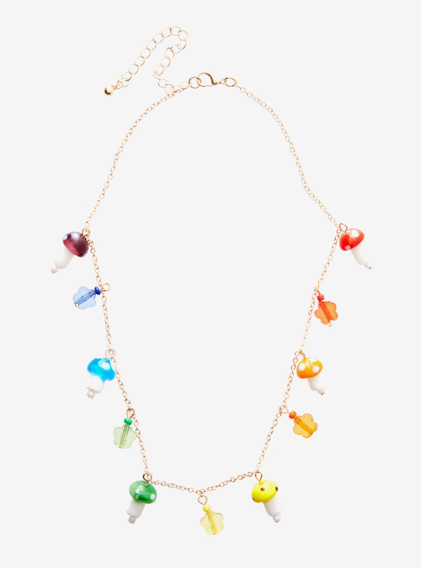 Thorn & Fable Rainbow Mushroom Necklace, , alternate