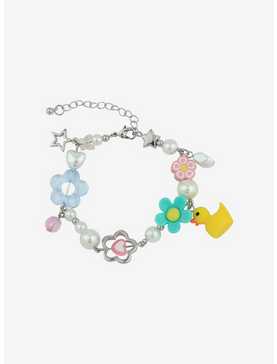 Sweet Society Rubber Duck Flower Charm Bracelet, , hi-res