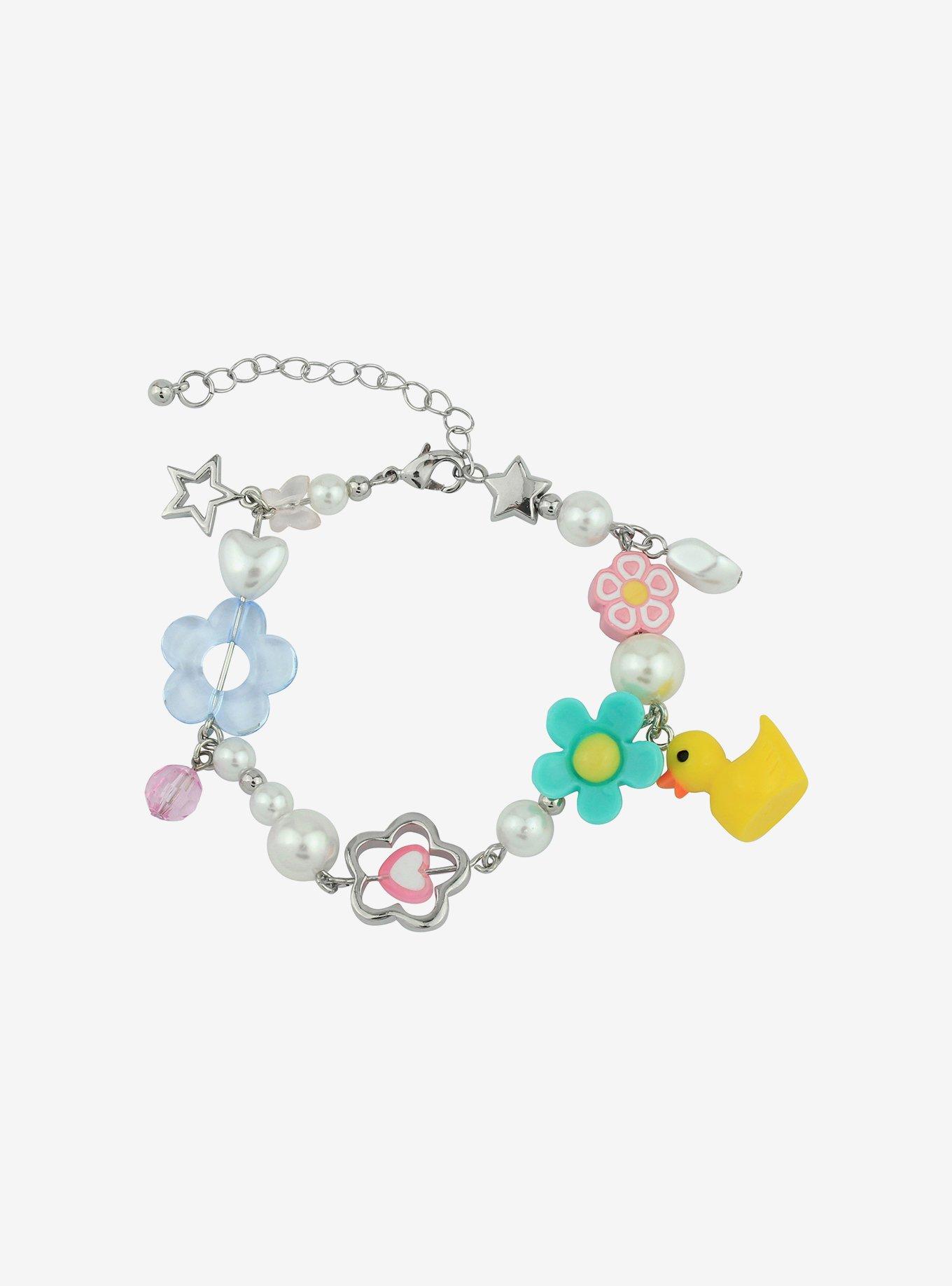 Sweet Society Rubber Duck Flower Charm Bracelet, , alternate