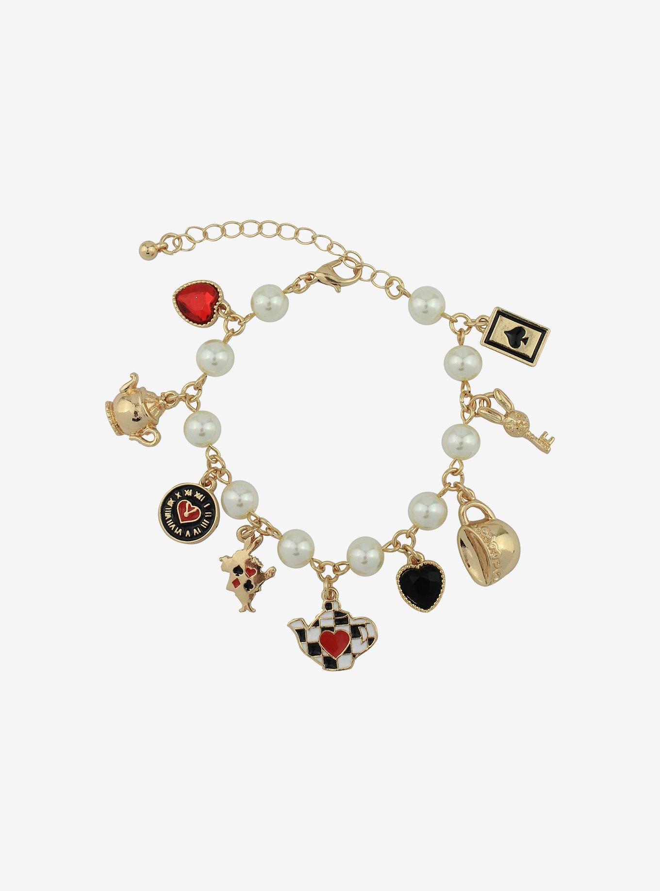 Through The Looking Glass Icon Pearl Charm Bracelet, , alternate