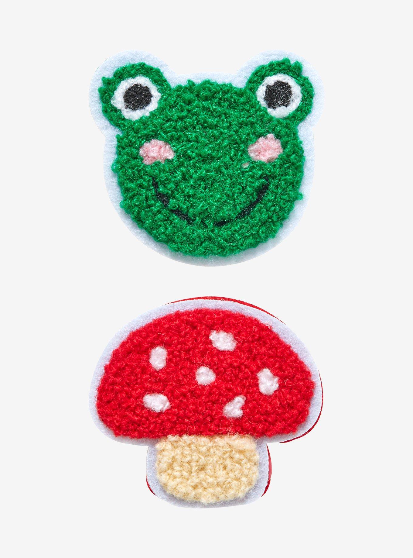 Fuzzy Frog Mushroom Claw Hair Clip Set, , alternate