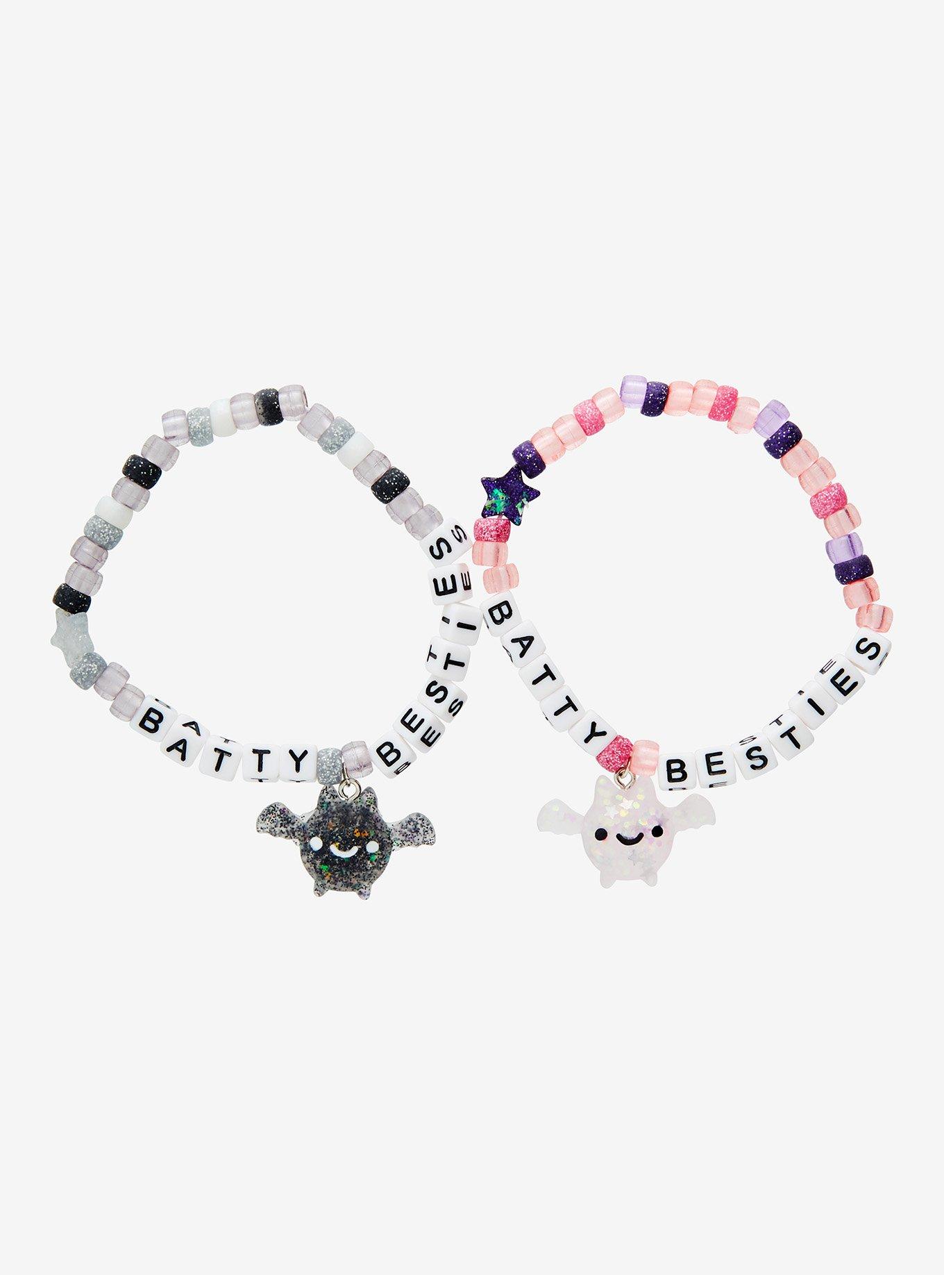 Glitter Bat Best Friend Beaded Bracelet Set, , alternate
