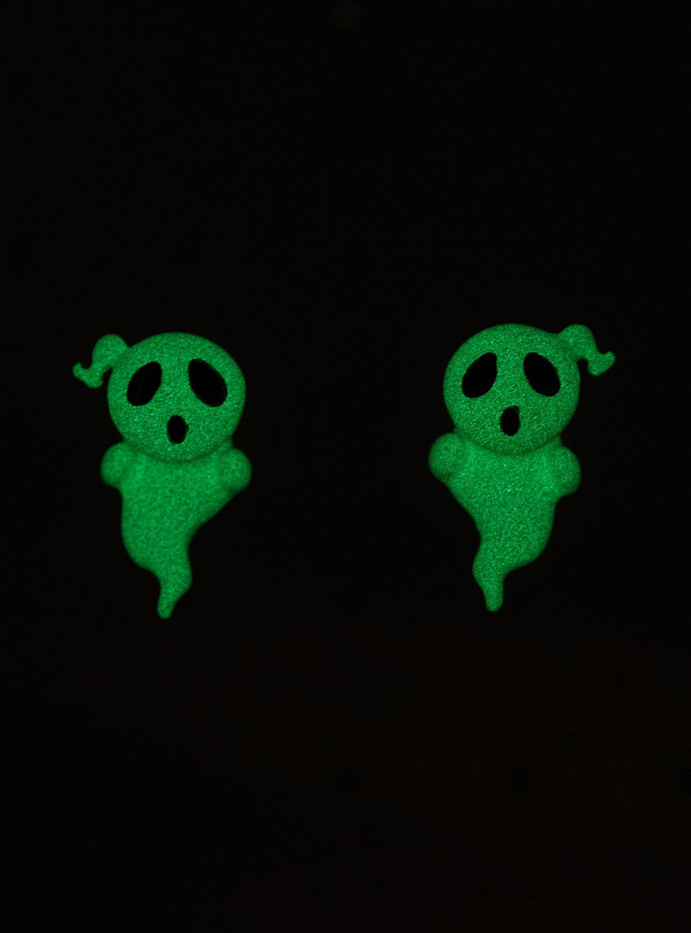 Sweet Society Ghost Glow-In-The-Dark Front/Back Earrings, , alternate