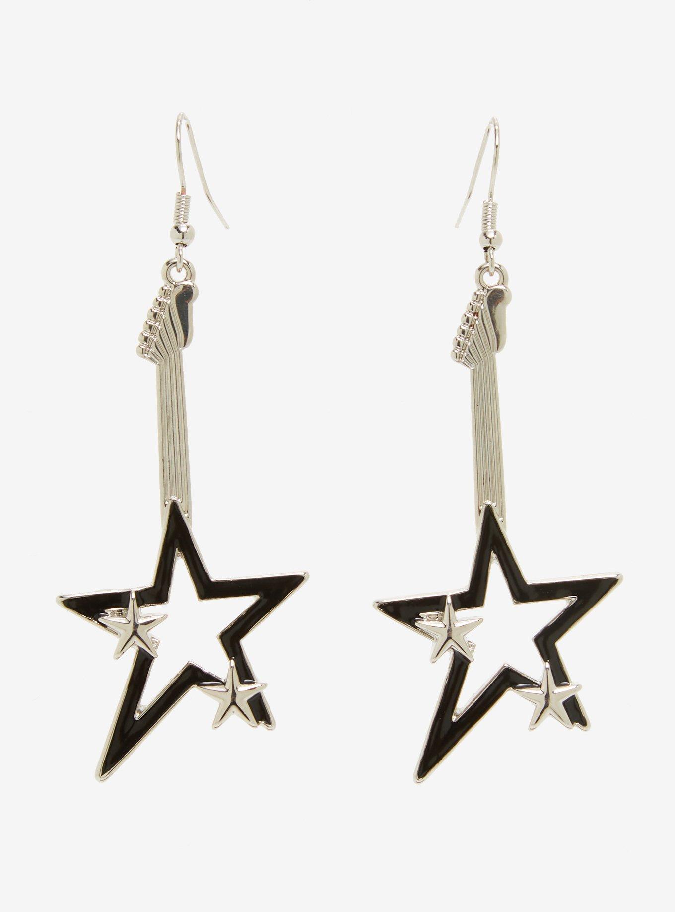 Social Collision Star Guitar Earrings, , alternate