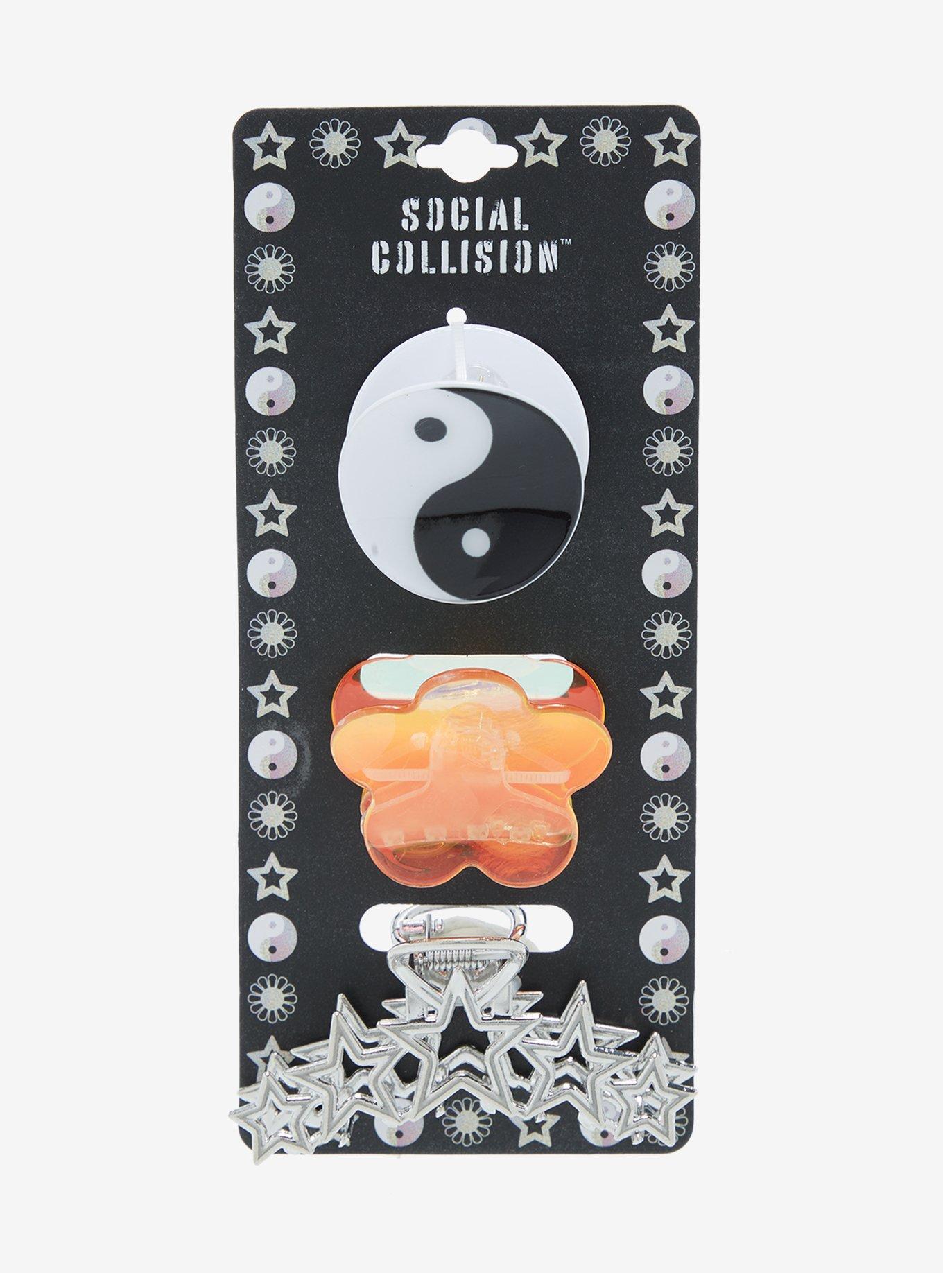 Flower Star & Yin Yang Claw Clip Set, , alternate