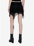 Black Lace Hanky Hem Mini Skirt, BLACK, alternate
