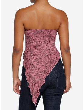 Mauve Floral Pointed Girls Tube Top, , hi-res