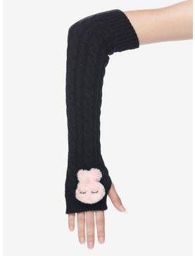 Plush Bunny Knit Arm Warmers, , hi-res