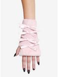 Pink Cat Paws Bow Fingerless Gloves, , alternate