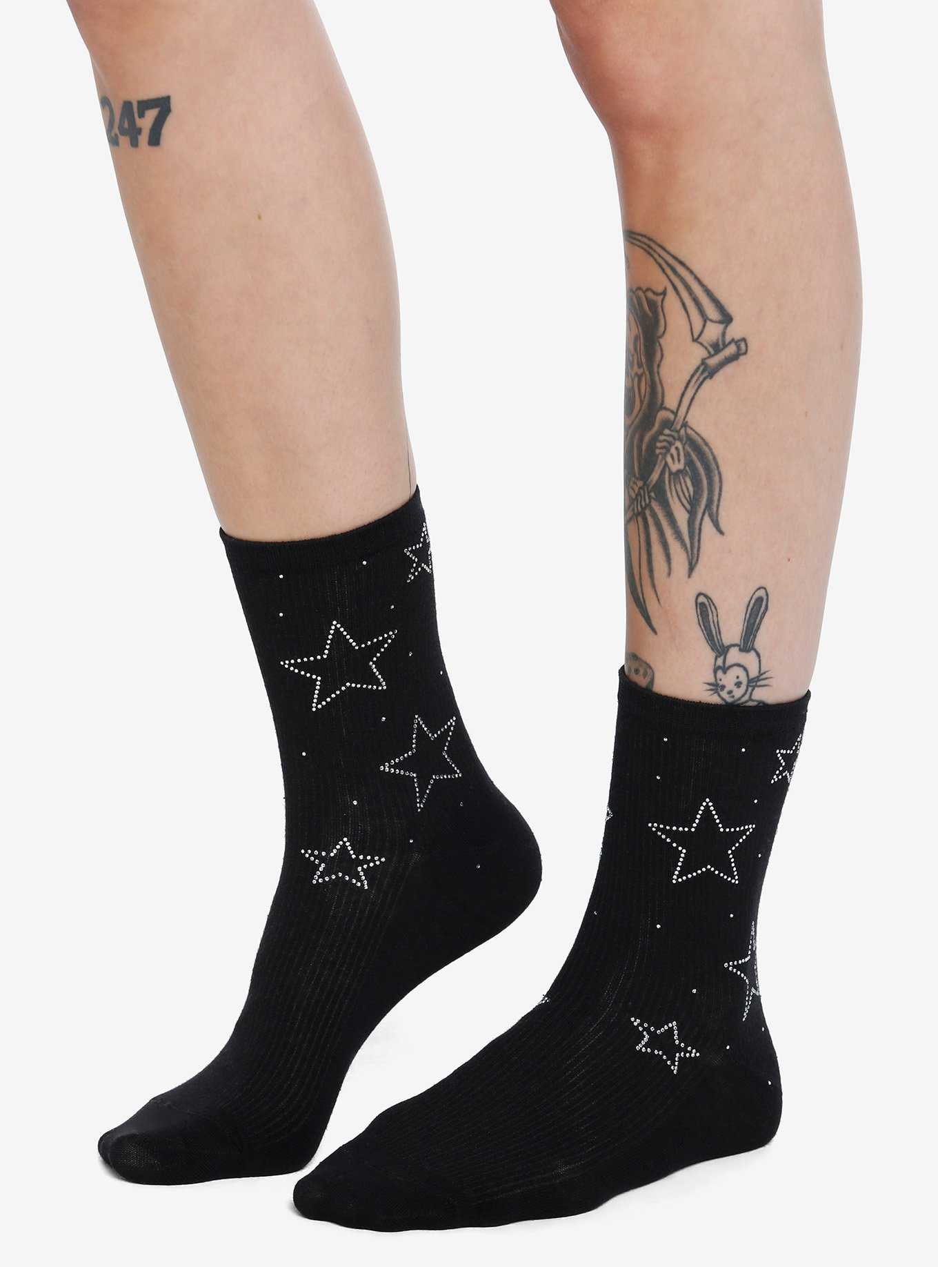Star Rhinestone Ankle Socks, , hi-res
