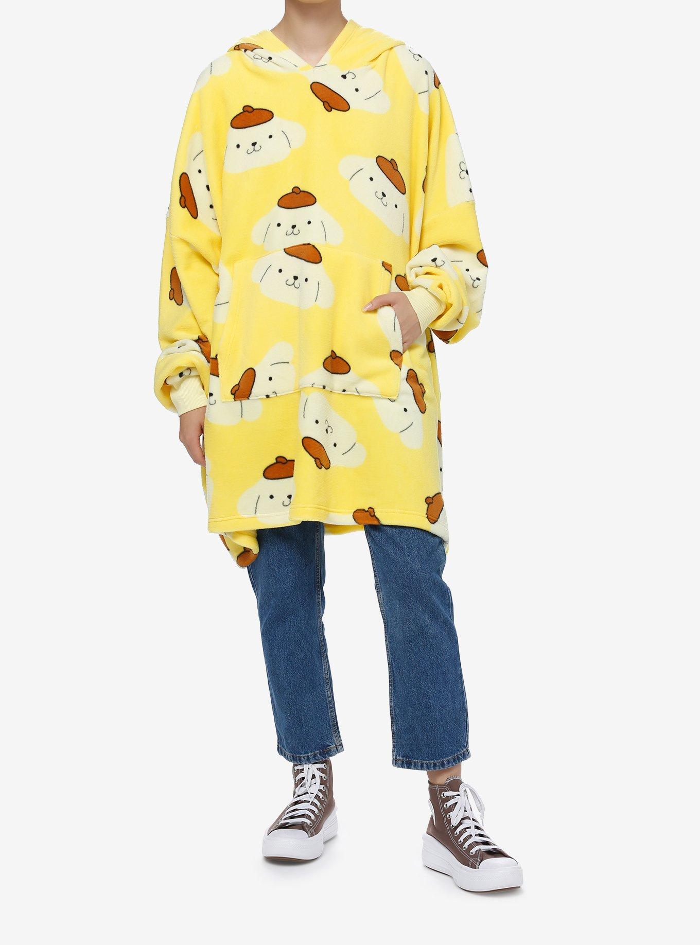 Pompompurin Fuzzy Girls Oversized Hoodie, , alternate