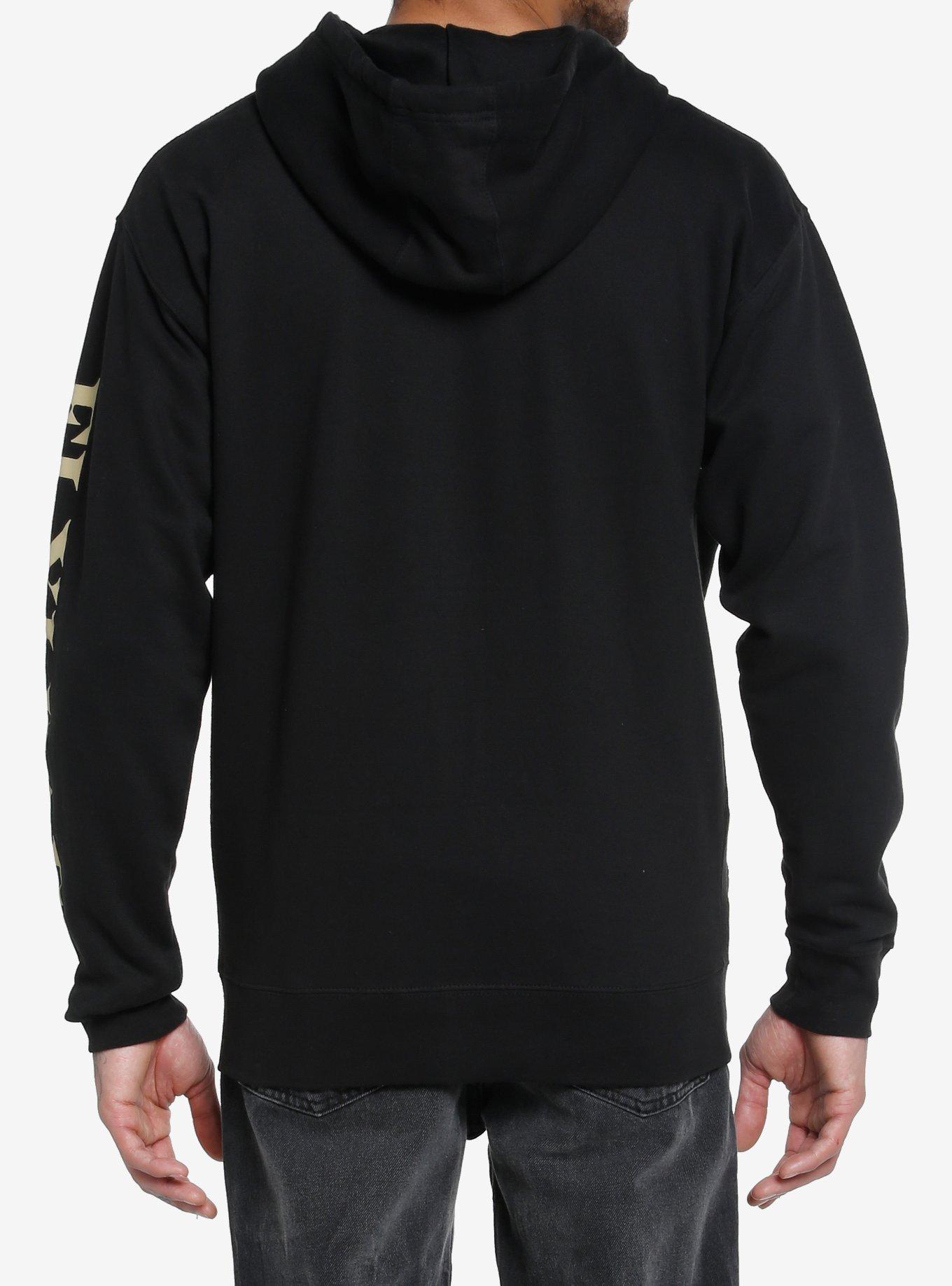 Flyleaf Peacock Feather Etching Hoodie, BLACK, alternate
