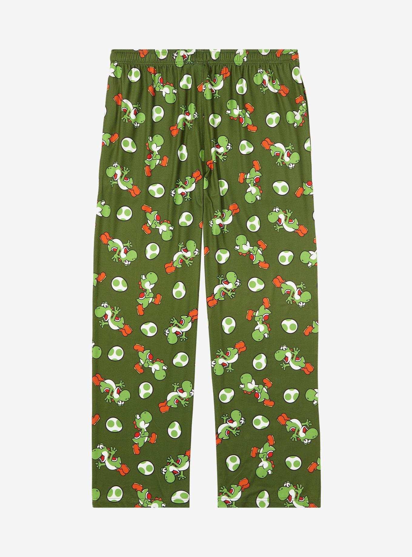 Nintendo Super Mario Bros. Yoshi Allover Print Sleep Pants - BoxLunch Exclusive, HUNTER GREEN, alternate