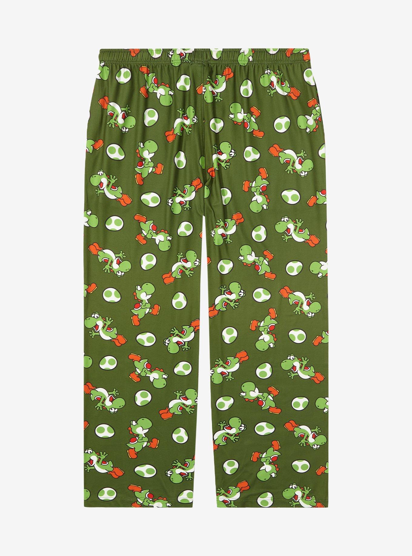 Nintendo Super Mario Bros. Yoshi Allover Print Women's Plus Size Sleep Pants - BoxLunch Exclusive, HUNTER GREEN, alternate