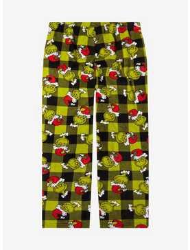 How The Grinch Stole Christmas Plaid Grinch Allover Print Women's Plus Size Sleep Pants - BoxLunch Exclusive, , hi-res