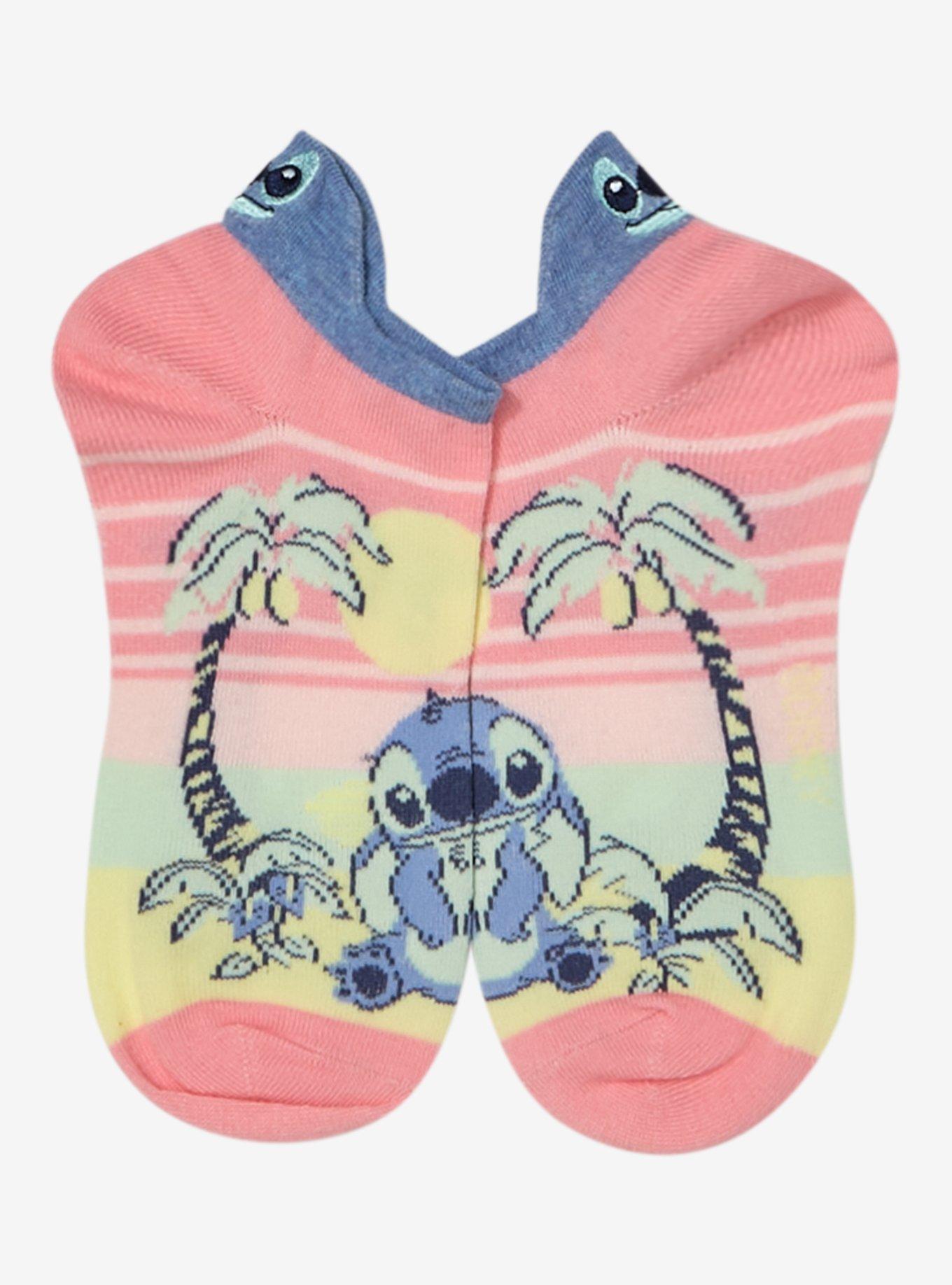 Disney Lilo & Stitch Sunset Back Tab No-Show Socks, , alternate