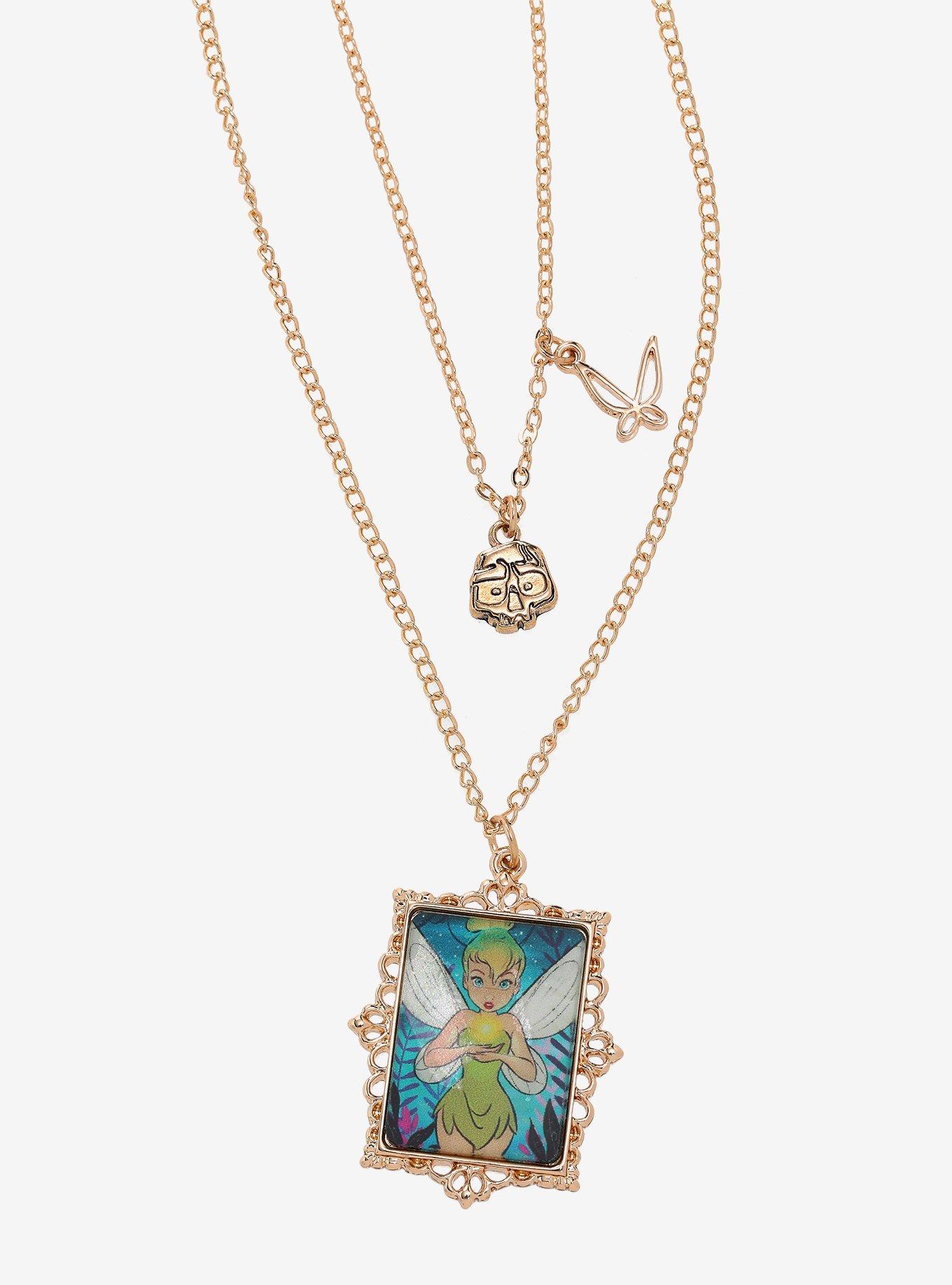 Disney 100 Peter Pan Tinker Bell Layered Frame Portrait Necklace - BoxLunch Exclusive, , alternate