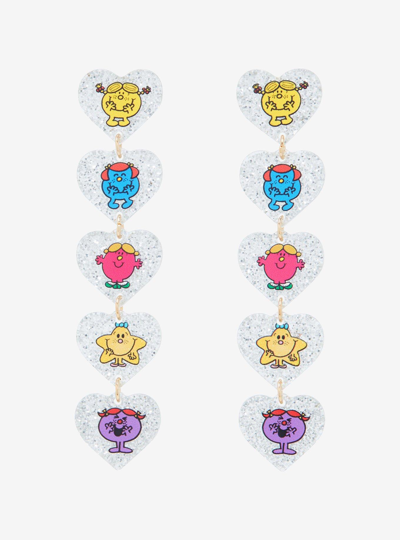 Mr. Men Little Miss Stacked Character Hearts Earrings - BoxLunch Exclusive, , alternate