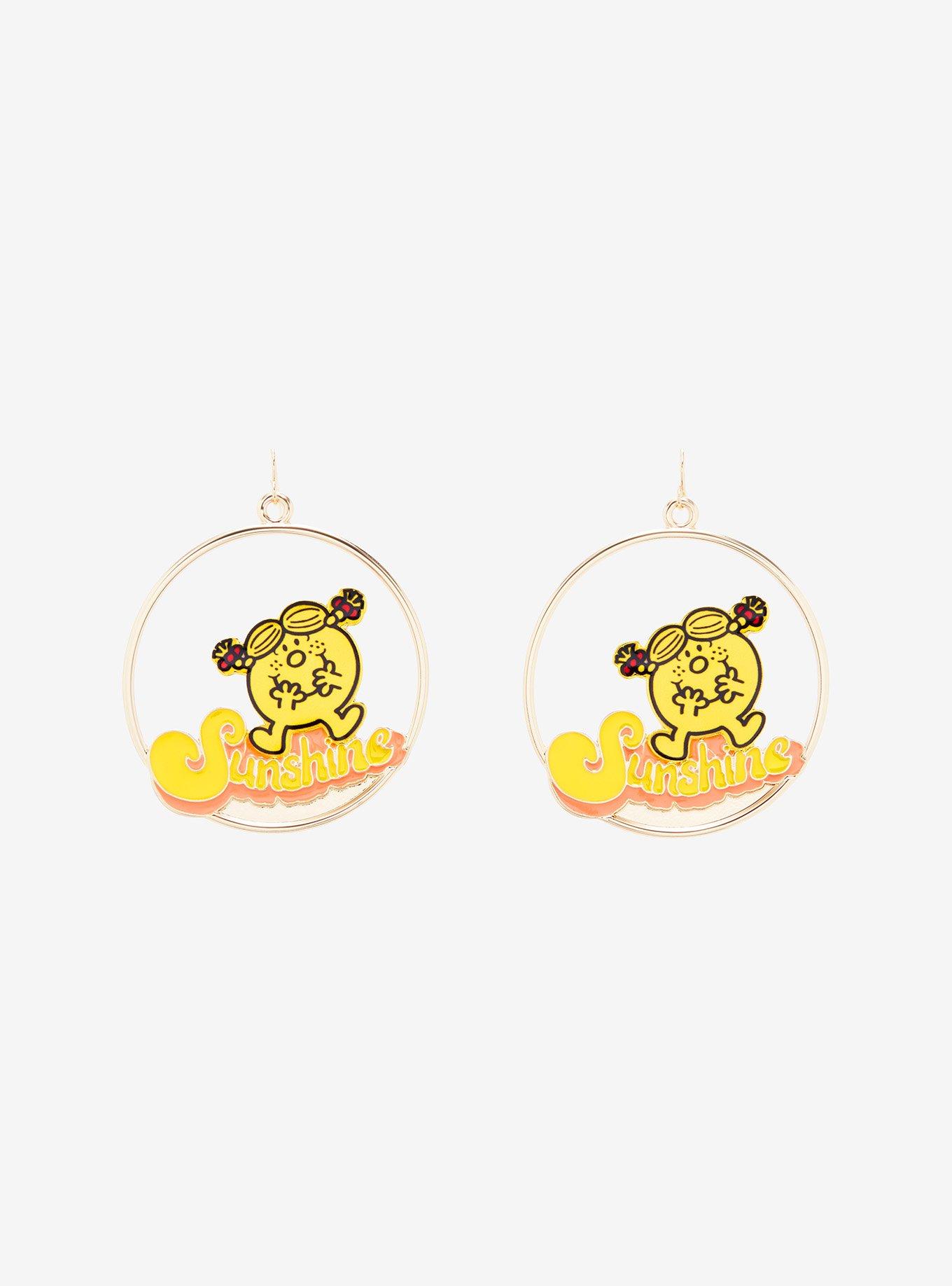 Mr. Men Little Miss Little Miss Sunshine Portrait Hoop Earrings - BoxLunch Exclusive, , alternate