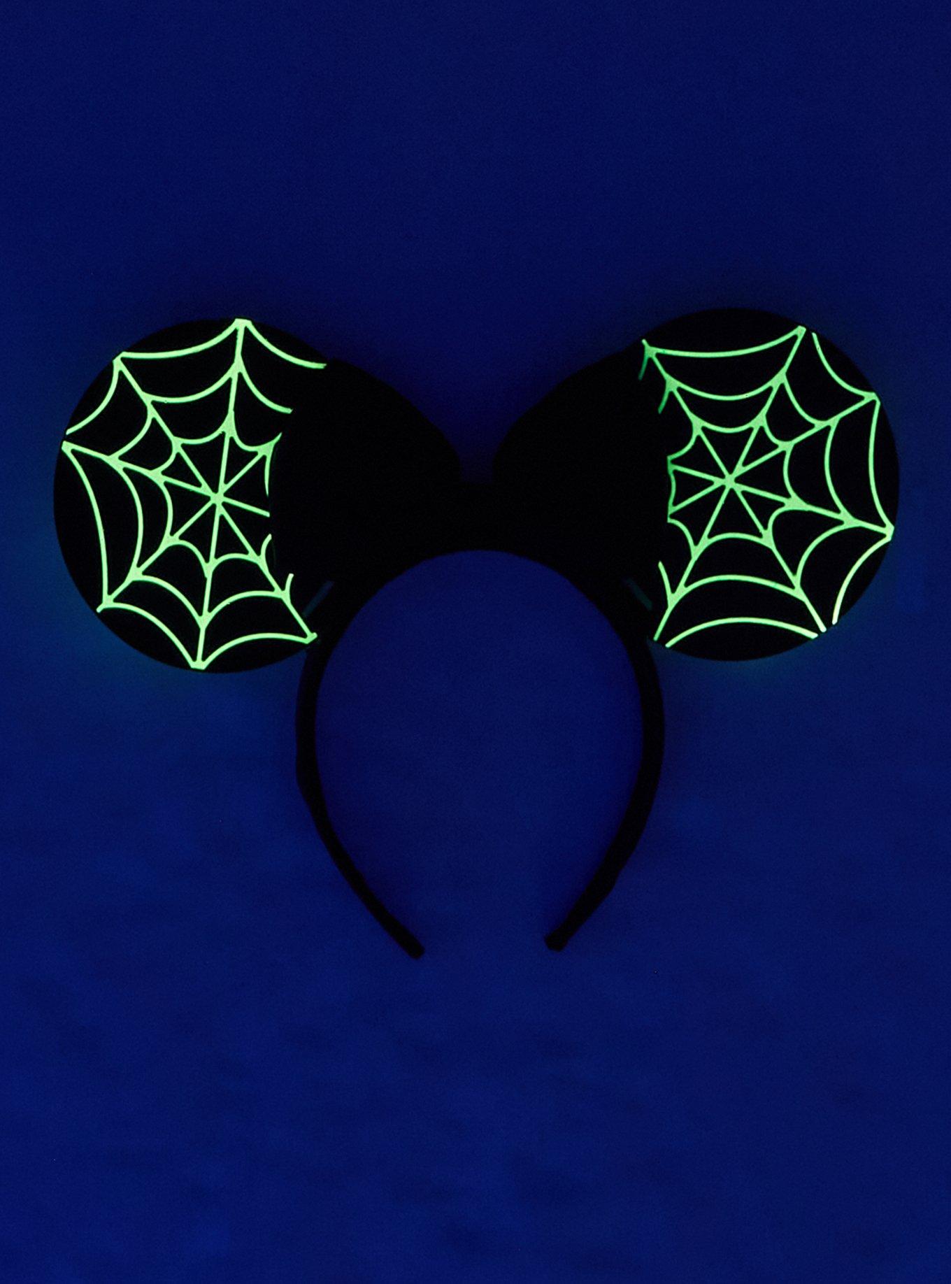 Disney Minnie Mouse Glow-in-the-Dark Spiderweb Ears Headband - BoxLunch  Exclusive