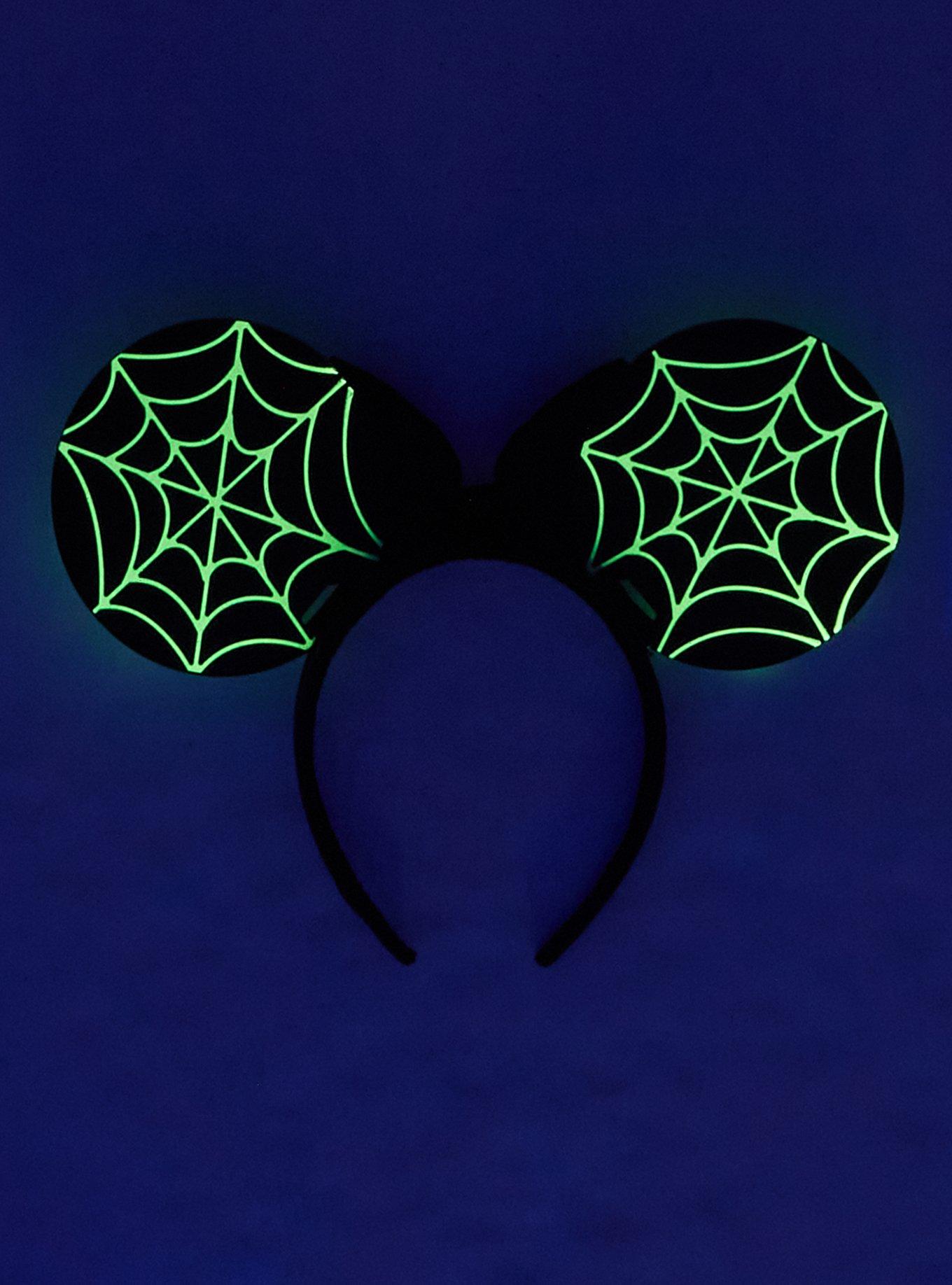 Disney Minnie Mouse Glow-in-the-Dark Spiderweb Ears Headband - BoxLunch Exclusive, , alternate