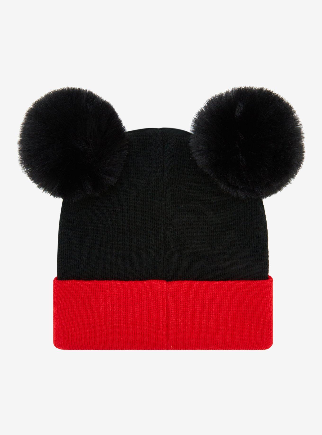 Disney Mickey Mouse Pom Pom Youth Beanie - BoxLunch Exclusive, , alternate
