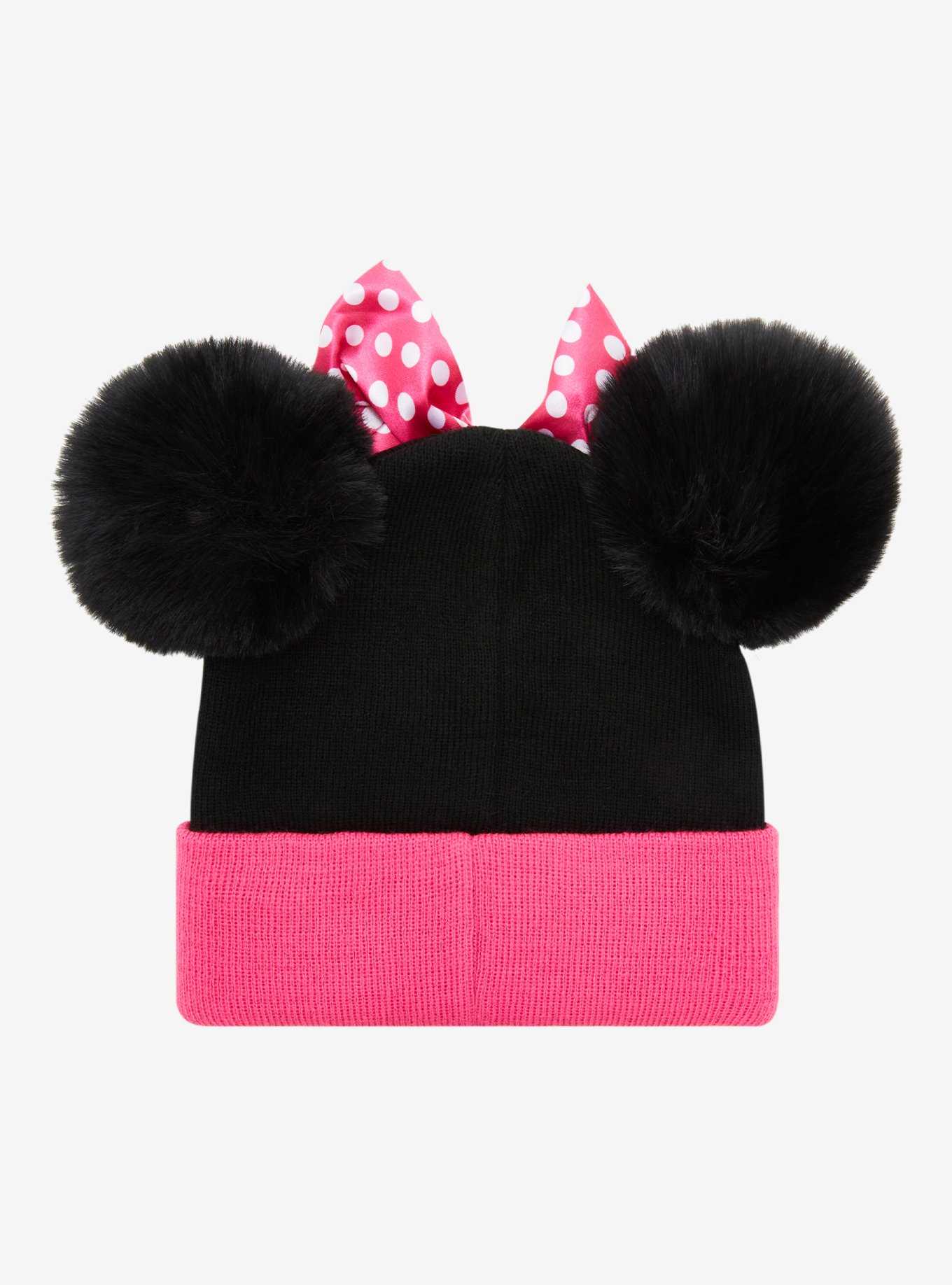 Disney Minnie Mouse Pom Pom Youth Beanie - BoxLunch Exclusive, , hi-res