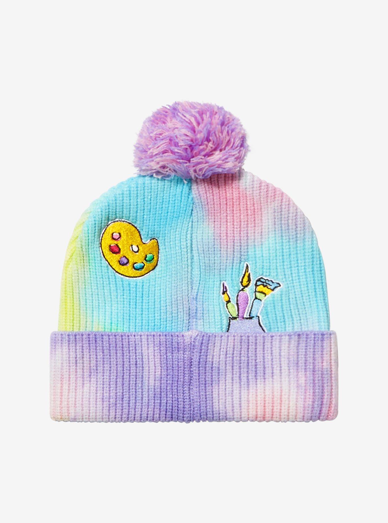 Disney Tangled Icons Tie-Dye Pom-Pom Youth Beanie - BoxLunch Exclusive, , alternate