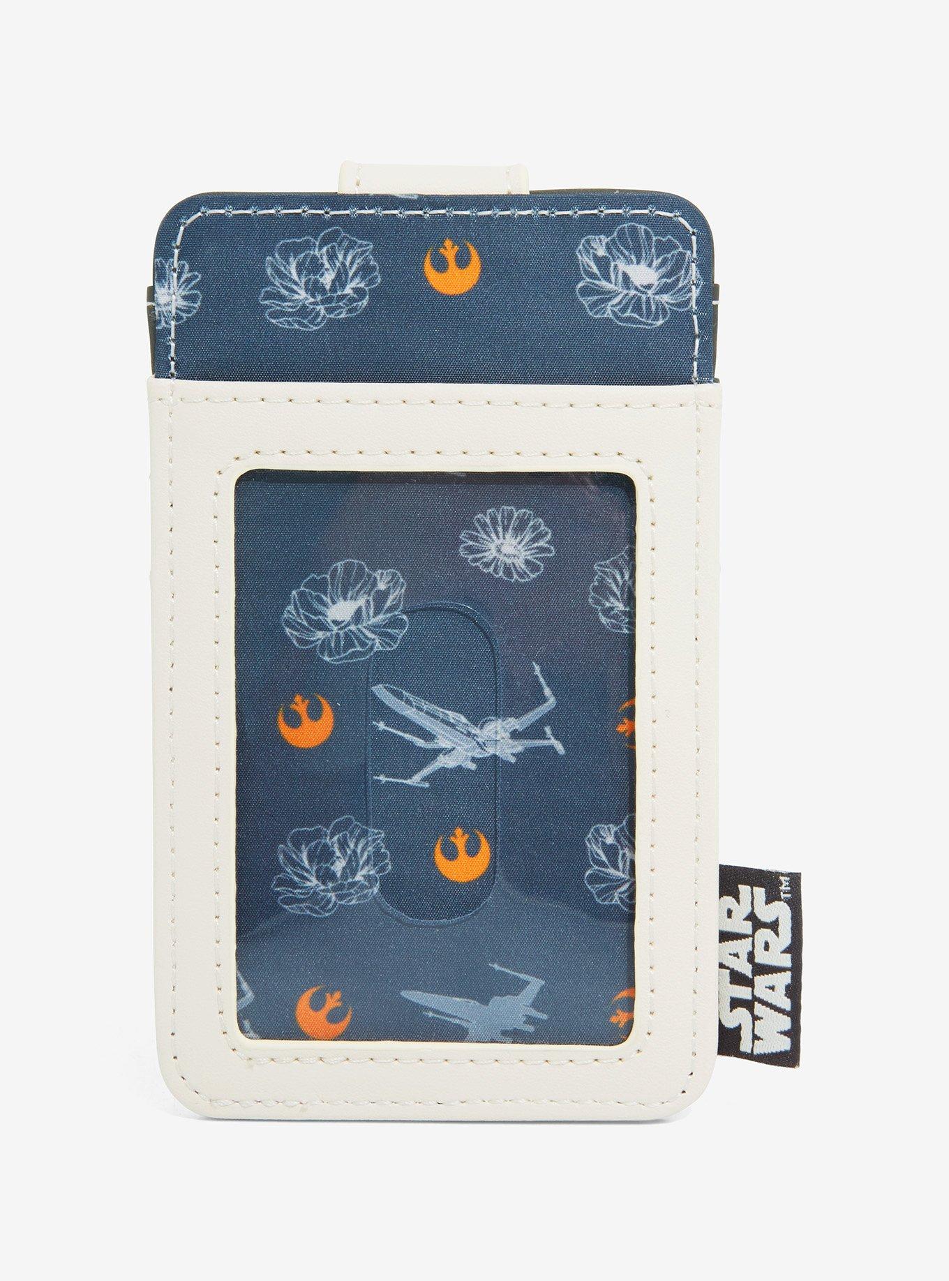 Loungefly Star Wars Gray and Cream Floral Rebel Cardholder - BoxLunch Exclusive, , alternate