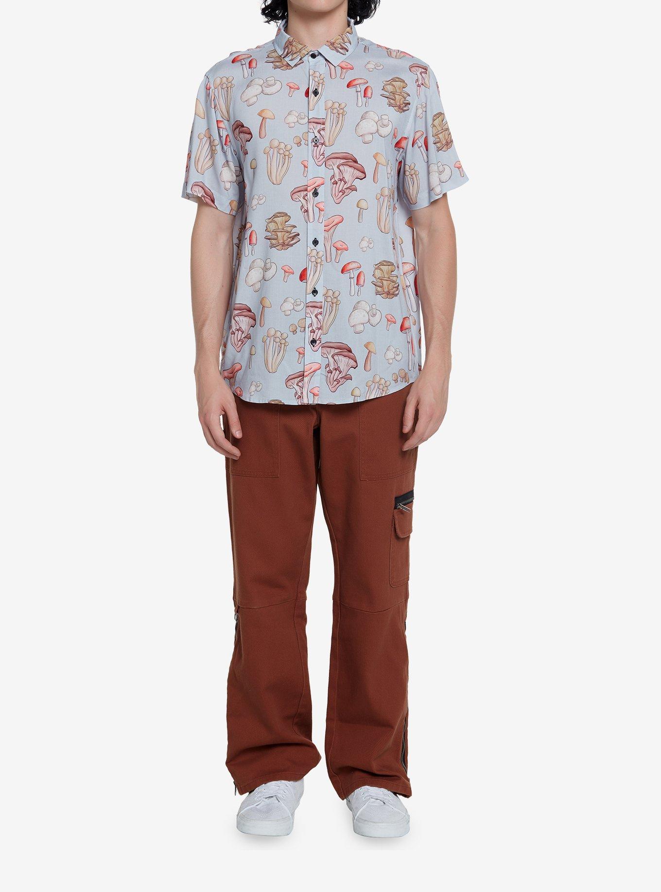 Mushroom Muted Woven Button-Up, MULTI, alternate