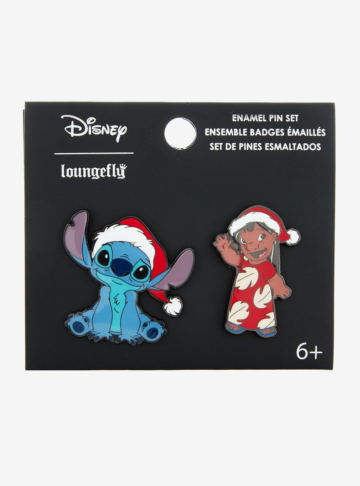 Loungefly Disney Lilo & Stitch Santa Hat Enamel Pin Set, , alternate