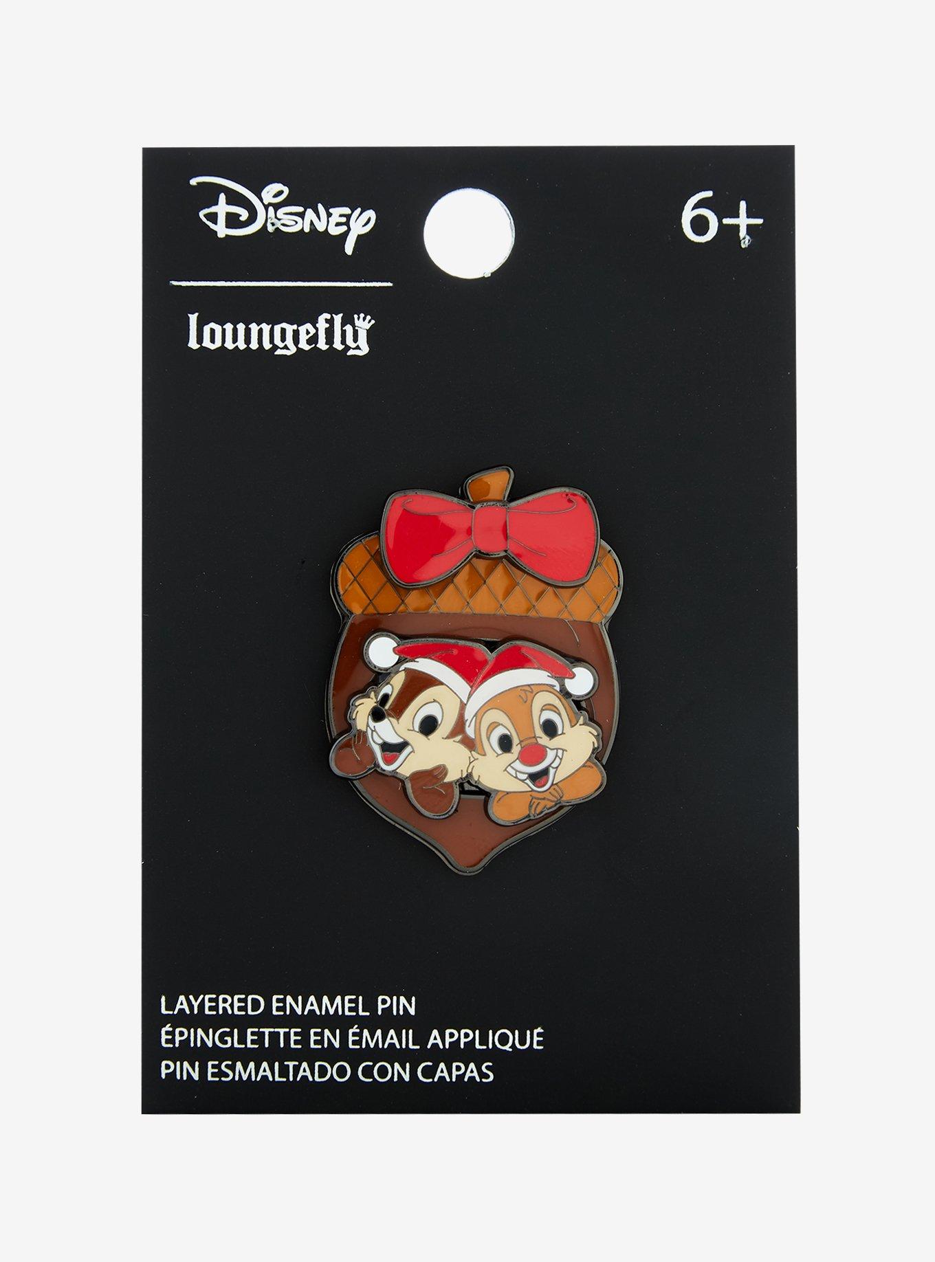 Loungefly Disney Chip 'N' Dale Holiday Acorn Enamel Pin, , alternate