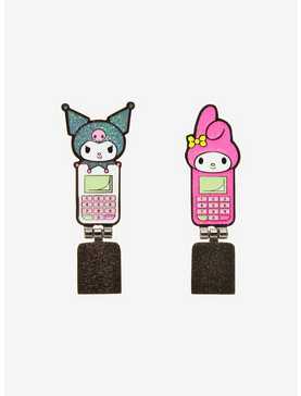 Loungefly My Melody & Kuromi Glitter Phones Enamel Pin Set, , hi-res