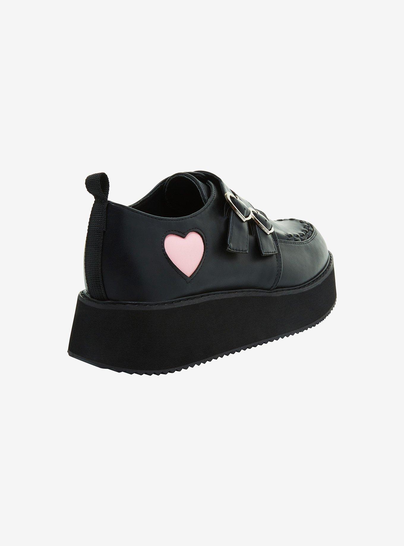 Koi Pink Heart Strappy Creepers, MULTI, alternate