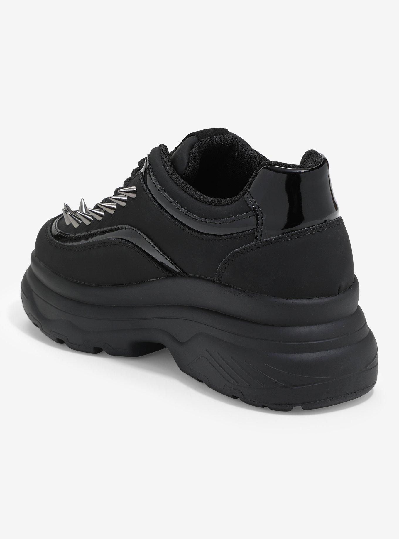 Yoki Black Studded Platform Sneakers, MULTI, alternate