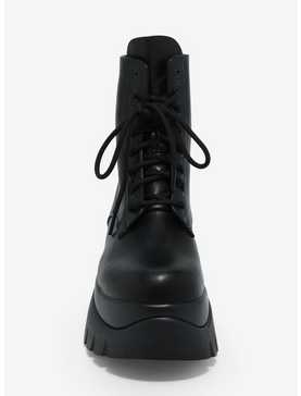 Koi Black Lace-Up Chunky Boots, , hi-res