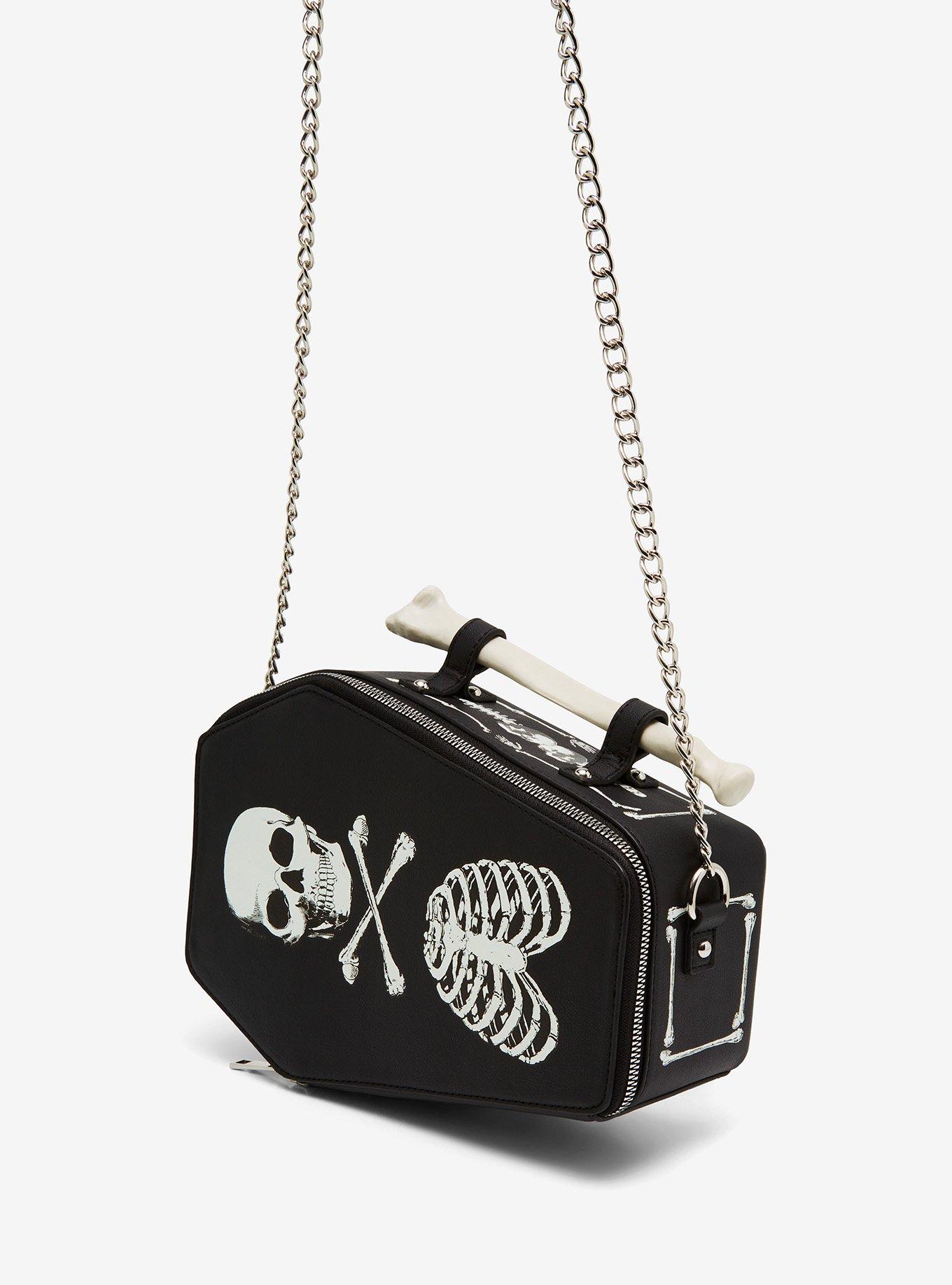 Coffin Bone Glow-In-The-Dark Crossbody Bag Hot Topic Exclusive, , alternate