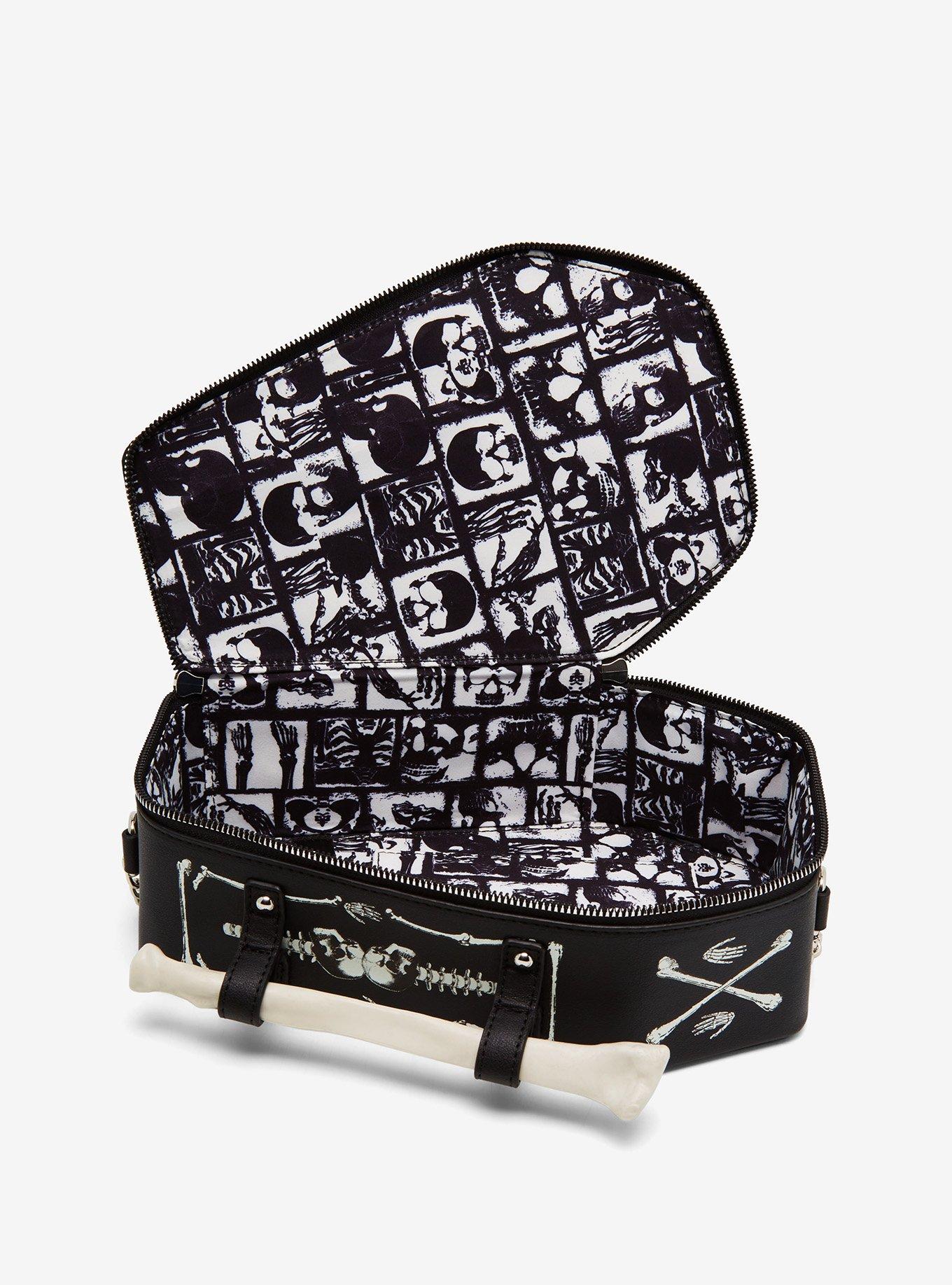 Coffin Bone Glow-In-The-Dark Crossbody Bag Hot Topic Exclusive, , alternate