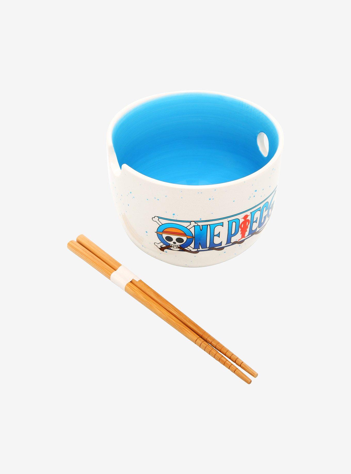 One Piece Logo Speckled Ramen Bowl With Chopsticks, , alternate