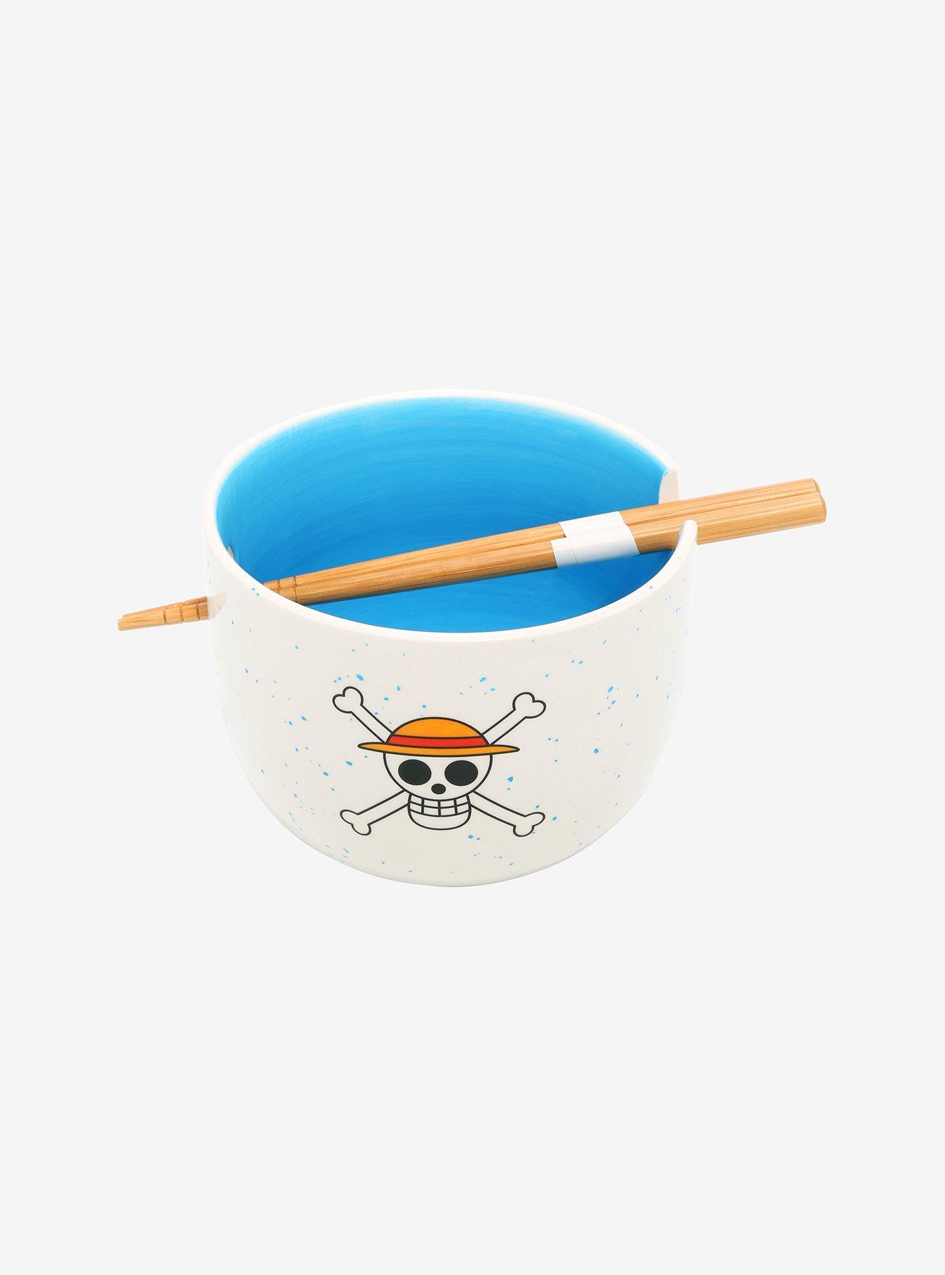 One Piece Logo Speckled Ramen Bowl With Chopsticks, , alternate