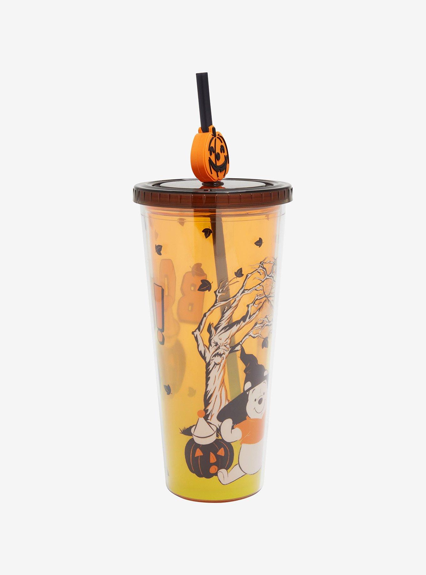 Disney Winnie the Pooh Jack-o-Lanterns Carnival Cup with Straw Charm, , alternate