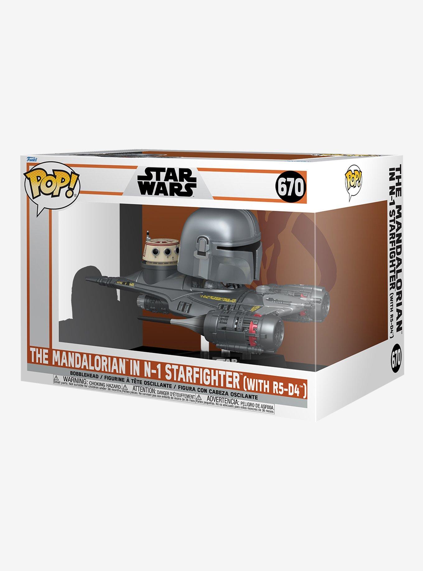 Funko Pop! Star Wars The Mandalorian The Mandalorian in N-1 Starfighter (With R5-D4) Vinyl Bobble-Head, , hi-res