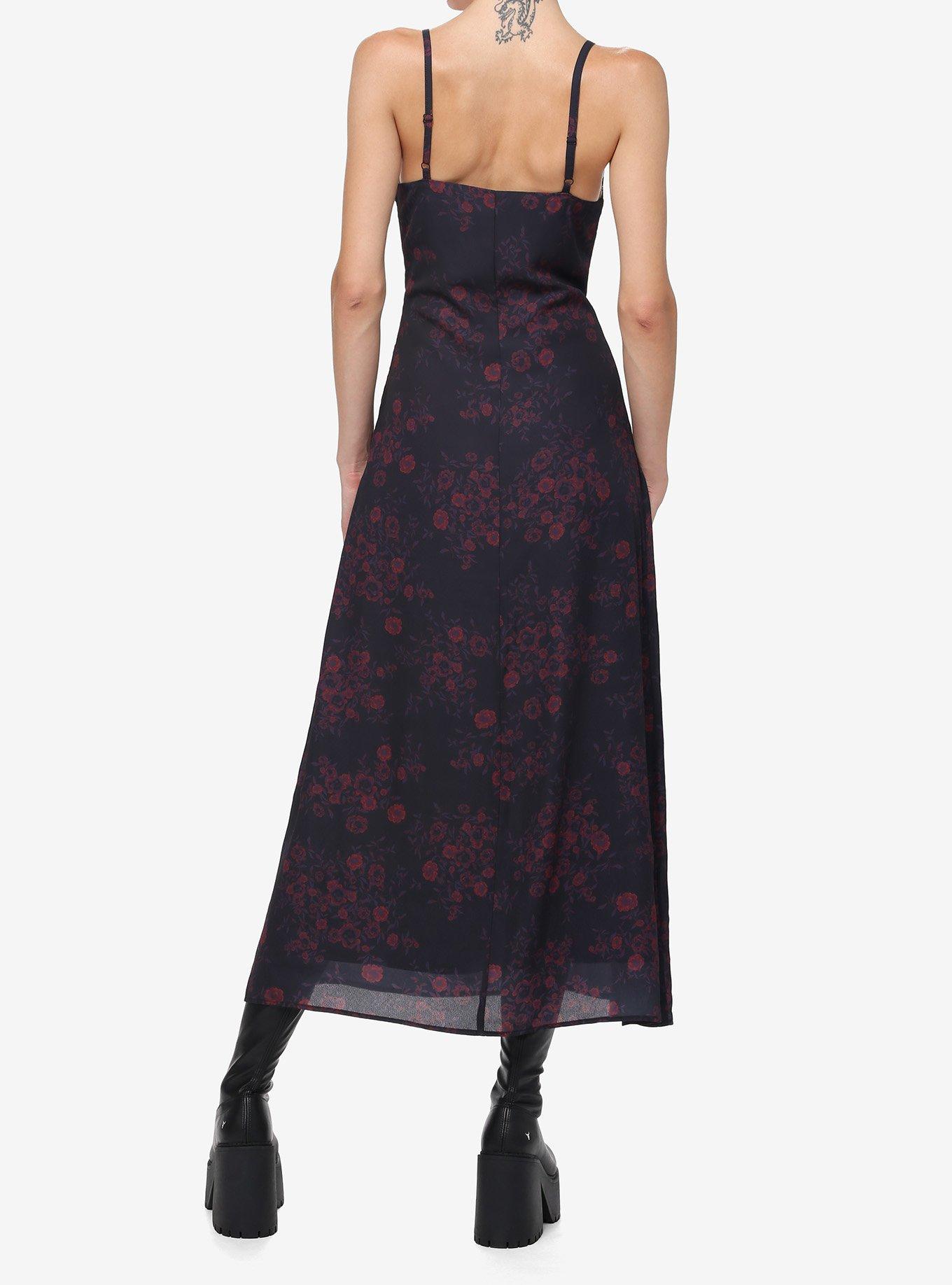 Andromeda Silk Slip Dress in Cosmic Crimson main image 1