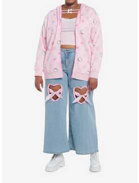 Hello Kitty Heart Oversized Hoodie Plus Size, , hi-res